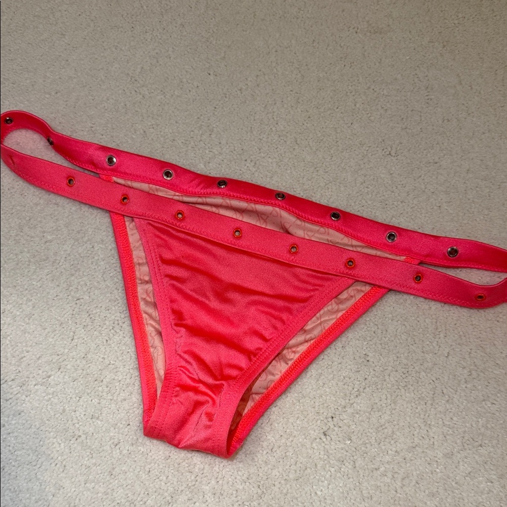 Victoria's Secret Coral Bikini Bottom with Grommet Accents